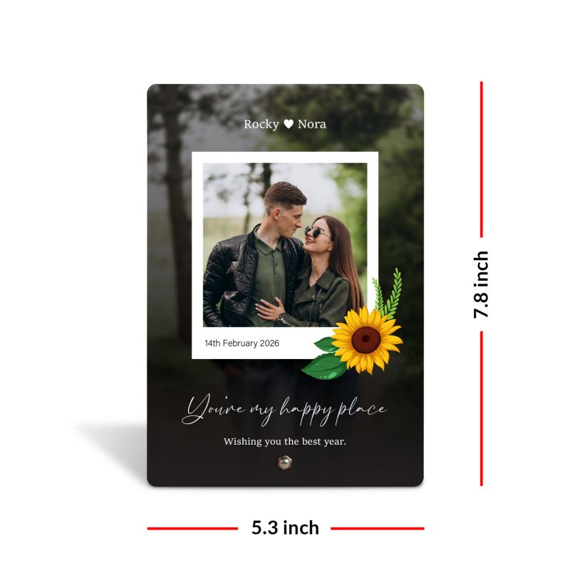 Personalized Couple Photo Frame Plaque with Stand, Custom Photo Names and Date, Valentines Day Gift For Husband Wife, Girlfriend Boyfriend